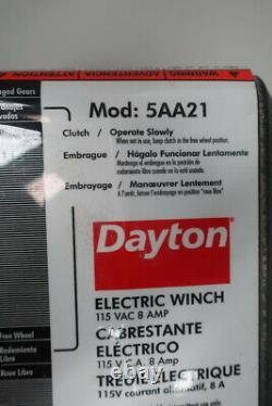 Dayton 5AA21 Electric Winch 1200lb 115v-ac