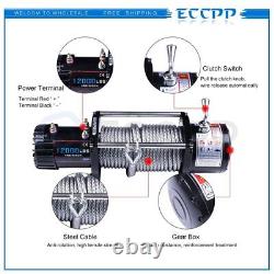ECCPP 12000LBS Steel Rope Off Road 4WD 12V Electric Winch Towing For 81-18 Jeep