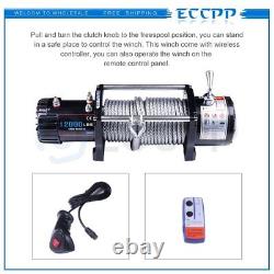 ECCPP 12000LBS Steel Rope Off Road 4WD 12V Electric Winch Towing For 81-18 Jeep