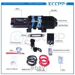 ECCPP 12V 4500LBS Electric Winch Towing Truck Synthetic Rope Off Road