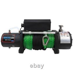 ECCPP 12V 9500LBS Electric Winch Synthetic Rope Truck Trailer Tow Off Road 4WD