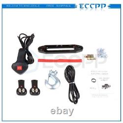 ECCPP 13000LBS Electric Winch 85ft Synthetic Rope 12V Waterproof Trailer Truck