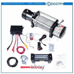 ECCPP 13000LBS Electric Winch Steel Cable Off Road Jeep Truck Towing Trailer 4WD