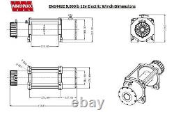 ELECTRIC WINCH 12V 15000lb (EN Limited 4,082kg max) WINCHMAX BRAND RECOVERY