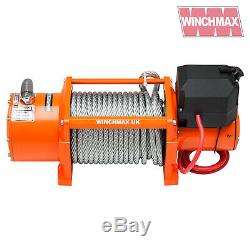 ELECTRIC WINCH 12V RECOVERY 4x4 17000 lb WINCHMAX ORIGINAL ORANGE WINCH REMOTE