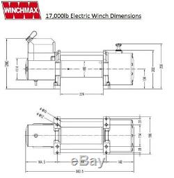 ELECTRIC WINCH 12V RECOVERY 4x4 17000 lb WINCHMAX ORIGINAL ORANGE WINCH REMOTE