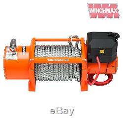 ELECTRIC WINCH 24V RECOVERY 4x4 17000 lb WINCHMAX ORIGINAL ORANGE WINCH REMOTE
