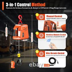 Electric Hoist 110V 1500W Electric Winch 110LBS with Wireless Remote Control