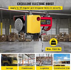 Electric Hoist, 1320LBS Electric Winch, Steel Electric Lift, 110V Electric Hoist