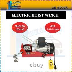 Electric Hoist Lifting Engine 2200LB Heavy Duty Motor Winch Hoist Crane US Stock
