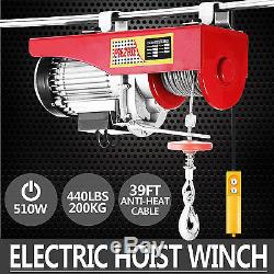 Electric Hoist Lifting Engine 440LB Heavy Duty Motor 200Kg Winch Hoist Crane