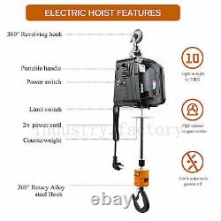 Electric Hoist Winch Portable Crane 1100 LBS 7.6Meters Wireless Remote Control
