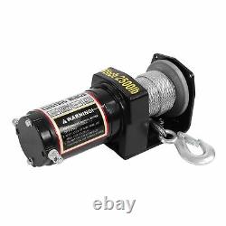 Electric Power Tow Winch With Remote Control Low Noise DC 12V 2500lb For ATV UTV