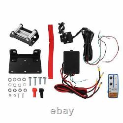 Electric Power Tow Winch With Remote Control Low Noise DC 12V 2500lb For ATV UTV