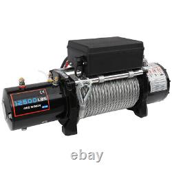 Electric Recovery Winch 12500LBS 26m Steel Cable Rope Truck Trailer 12V Offroad