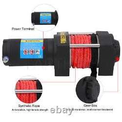 Electric Recovery Winch 3500LBS 10m Synthetic Rope Truck Trailer 12V Offroad