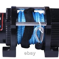 Electric Recovery Winch 4500LBS 33ft Synthetic Rope Truck Trailer 12V Offroad