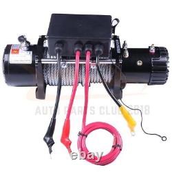 Electric Recovery Winch Towing 12000LBS Truck Trailer SUV Steel Cable Off Road