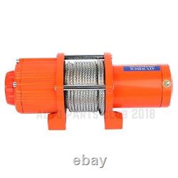 Electric Recovery Winch Towing 4500LBS Truck Trailer SUV Steel Cable Off Road
