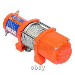 Electric Recovery Winch Towing 4500LBS Truck Trailer SUV Steel Cable Off Road