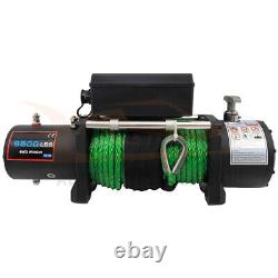Electric Recovery Winch Towing 9500LBS Truck Trailer SUV Synthetic Rope Off Road