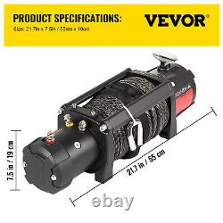 Electric Winch 12000Ibs 12V 85FT Synthetic Rope 4WD ATV UTV Winch Towing Truck