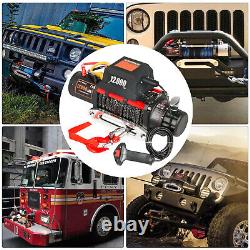 Electric Winch 12000LBS 12V Synthetic Cable Truck Trailer Towing Off Road 4WD