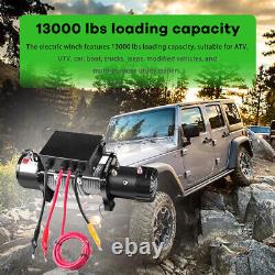 Electric Winch 12V 13000LBS IP67 Steel Cable Towing Truck SUV Off Road 4WD