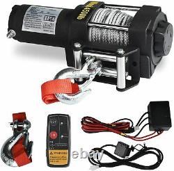 Electric Winch, 12V 4500lbs Single Line Waterproof Towing Winch for ATV UTV, wit