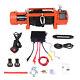 Electric Winch 12v Waterproof Truck Trailer Synthetic Rope 4wd With Cover 13000lbs