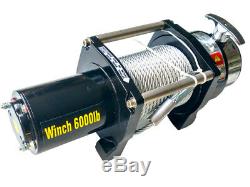 Electric Winch 12v 2721kg/6000lb 3300w, Length 20m Diam. 7.2mm