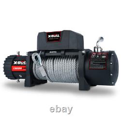 Electric Winch 13000LBS Steel Cable Wireless Remote Control+ One Hand Controller
