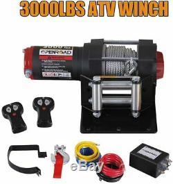 Electric Winch 3000LBS 12V Steel Cable 4WD ATV UTV Winch Towing Truck Wireless