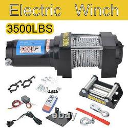 Electric Winch 3500lb 12V Recovery Wireless Caravan Hoist Trailer Grey