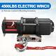 Electric Winch 4500lbs Synthetic Rope For Offroad Boat Atv Utv Withremote Control