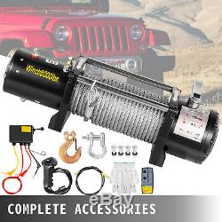 Electric Winch 8000LBS 12V 94FT Steel Cable Truck Trailer Towing Off Road 4WD