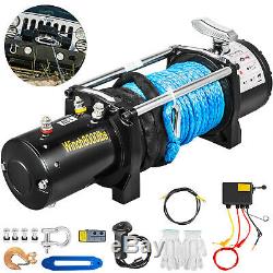 Electric Winch 8000LBS 12V Synthetic Cable Truck Trailer Towing Off Road 4WD