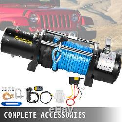 Electric Winch 8000LBS 12V Synthetic Cable Truck Trailer Towing Off Road 4WD