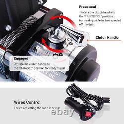 Electric Winch 8000LBS 12V Synthetic Rope Towing Truck Off Road 4wd 5.5HP Puller