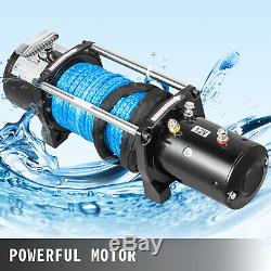 Electric Winch 8000LBS Waterproof Truck Trailer 90FT Synthetic Rope Offroad