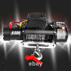Electric Winch 9500lbs 12V 85ft Synthetic Rope 4WD ATV UTV Winch Towing Truck