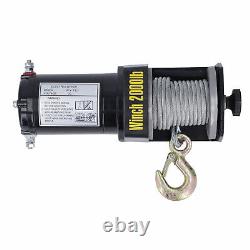 Electric Winch Kit 2000LBS Steel Wire Rope Copper Core With Controller 24V