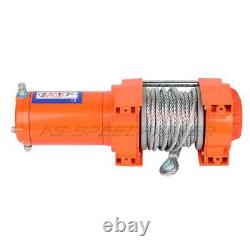 Electric Winch Recovery Steel Cable Rope 3500lbs 15m & Remote 4WD Offroad