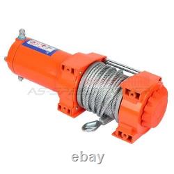 Electric Winch Recovery Steel Cable Rope 3500lbs 15m & Remote 4WD Offroad