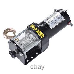 Electric Winch Steel Wire Rope Recovery For Towing ATV UTV Off Road 12V 3000LBS