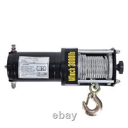 Electric Winch Steel Wire Rope Recovery For Towing ATV UTV Off Road 12V 3000LBS