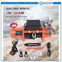 Electric Winch Tow Trailer 13000LBS 26m Synthetic Rope For 07-20 Jeep Wrangler