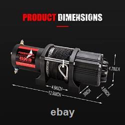 FIERYRED 12V Electric Winch with Synthetic Rope 4500LBS Wireless Towing Winch