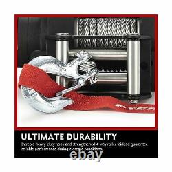FIERYRED Electric 12V 3500lb Winch, Steel Cable Winch Kits for UTV ATV with B