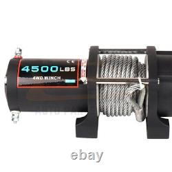 For Offroad UTV ATV 4WD 4500LBS Electric Winch Steel Rope Cable 12V High Quality